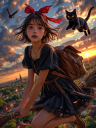 девушка Кики с котом