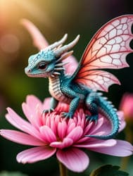 фигурка дракона на цветке