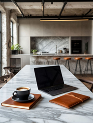 чашка кофе MacBook на столе