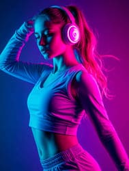 девушка в наушниках