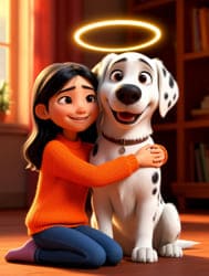 девушка Пиксар и собака