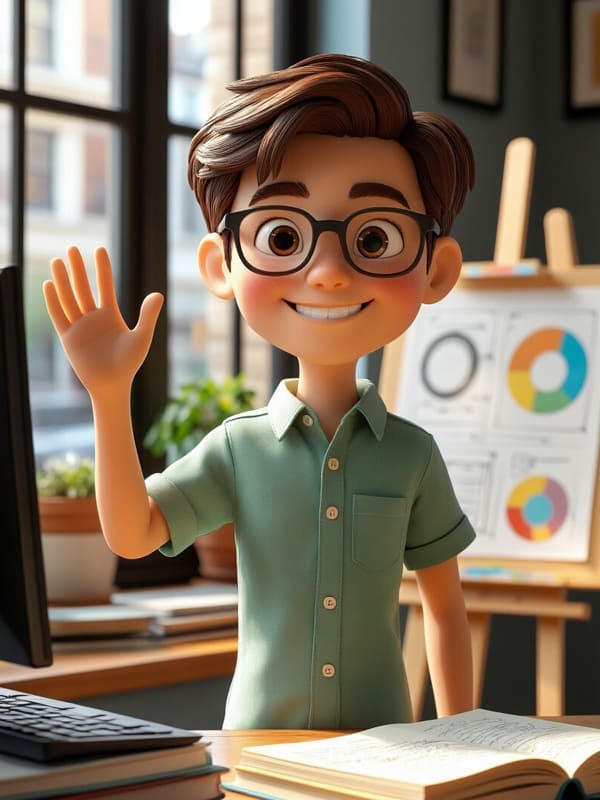 Парень школьник в очках в школе хочет ответить на вопрос