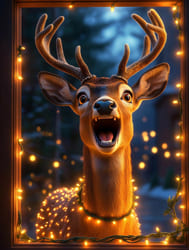 гирлянда и олень