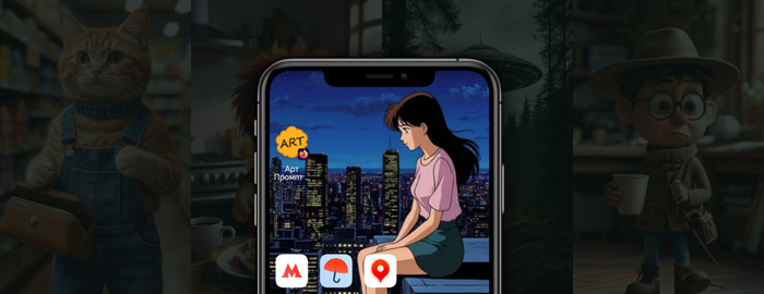 Картинка смартфона и пример иконки на экране инструкция
