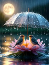 птицы под зонтом