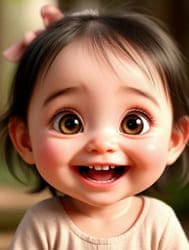 девочка улыбается широко