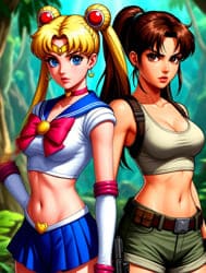 Сейлор Мун и Лара Крофт