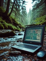 Мышка и ноутбук