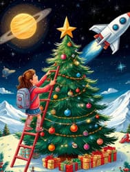 Елка девочка с игрушками