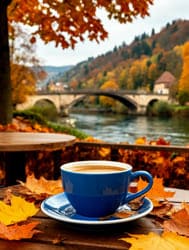 Пейзаж кружка кофе