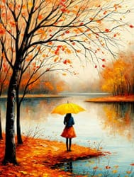 Девушка осень зонт