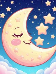 Луна со звездами