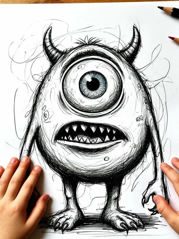 Корпорация монстров зарисовка карандашом майкл вазовски