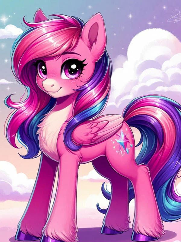 Розовый и фиолетовый оттенок литл му пони