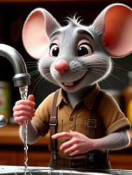 мышка моет руки