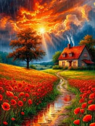 Дом и тюльпаны