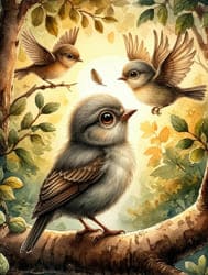 Птенец на ветке