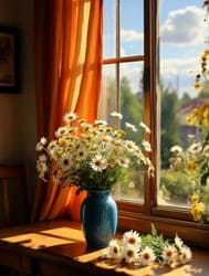 ромашки в вазе