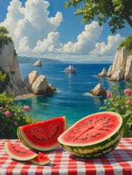 арбуз у моря