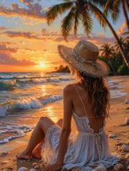 девушка пляж