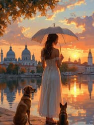 девушка платье