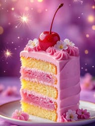 торт розовый кусок