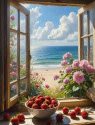 Окно клубника