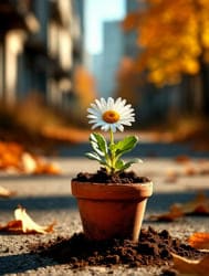 Горшок ромашка