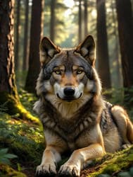 Волк в лесу