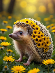 ежик с цветами